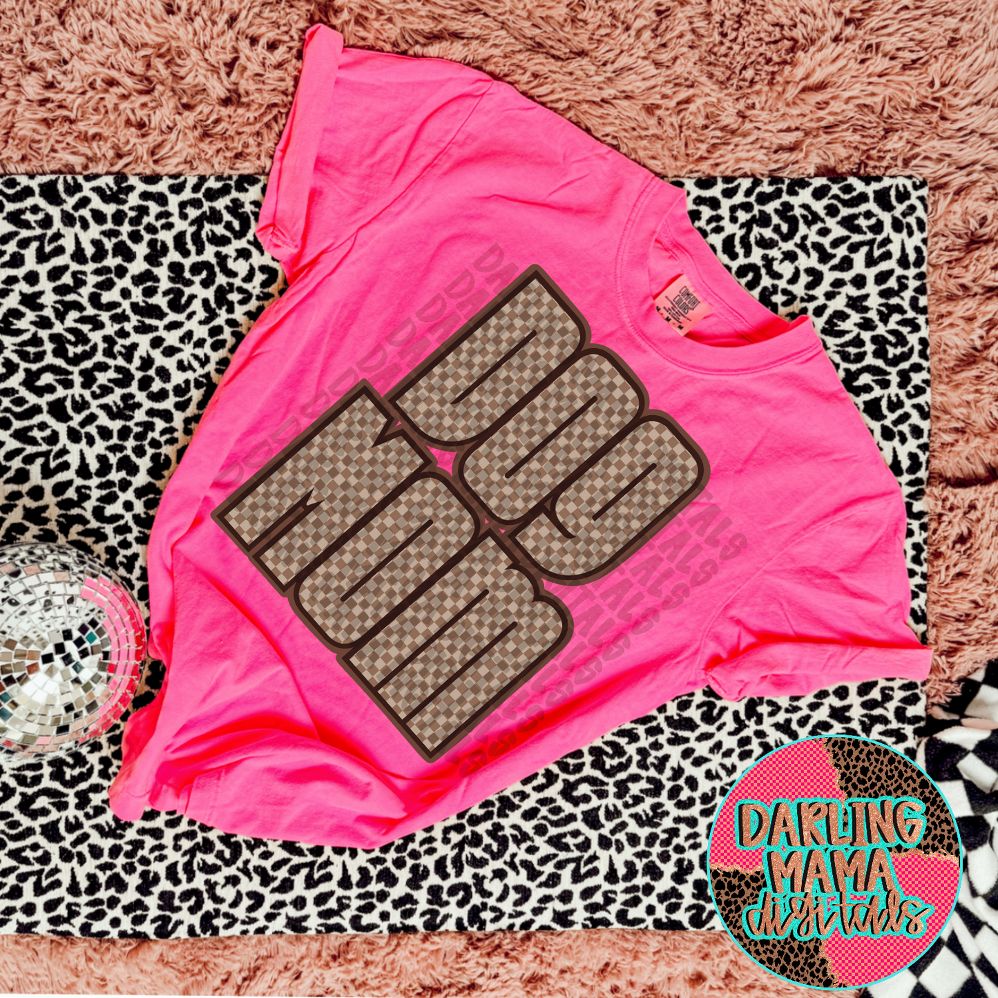 Brown Checkered Dog Mom