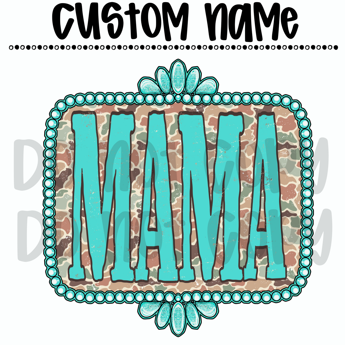 Light Duck Camo Western Frame Custom Name