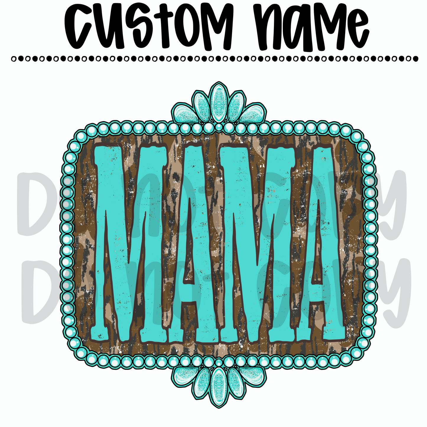 Bottomland Camo Western Frame Custom Name