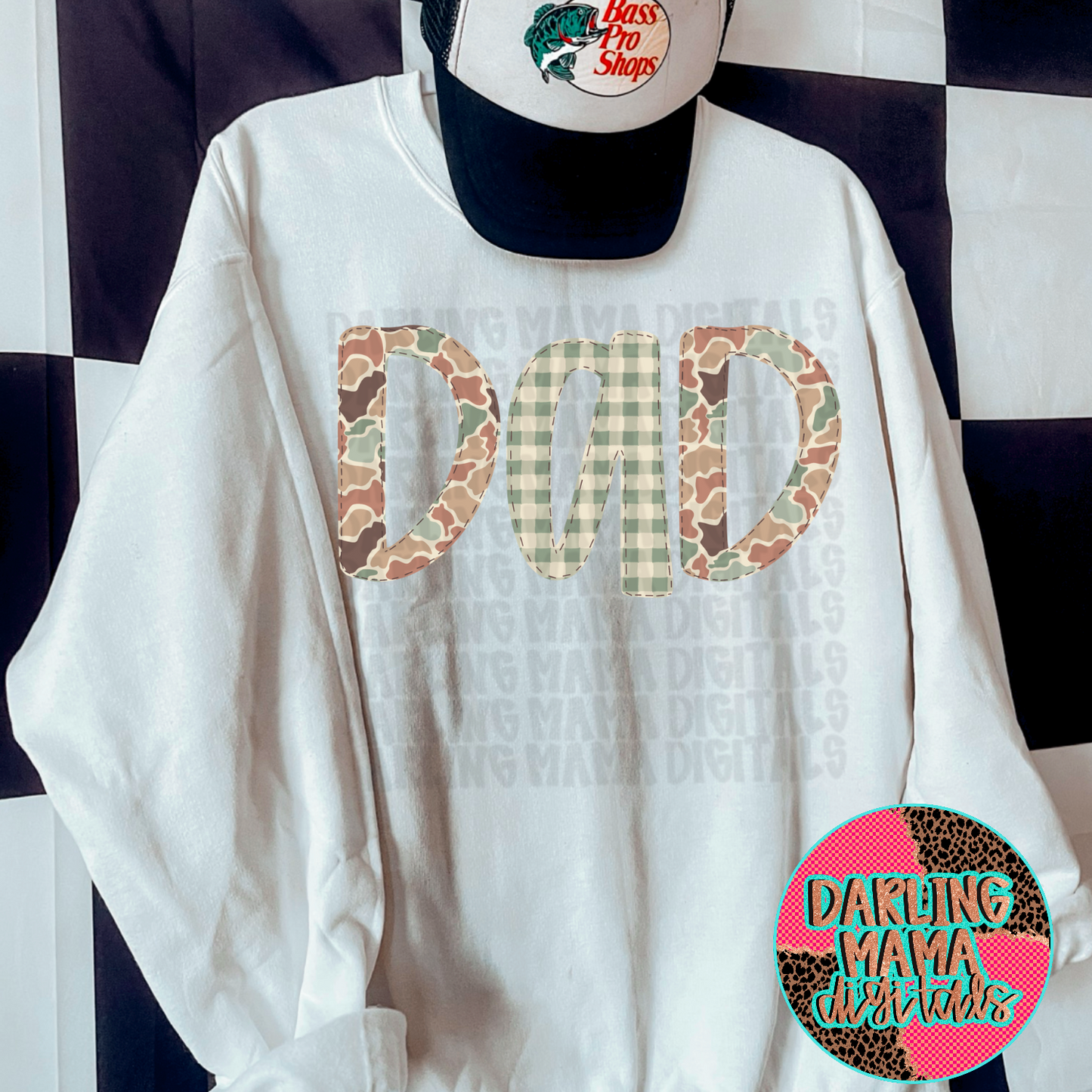 Dad Duck Camo Gingham