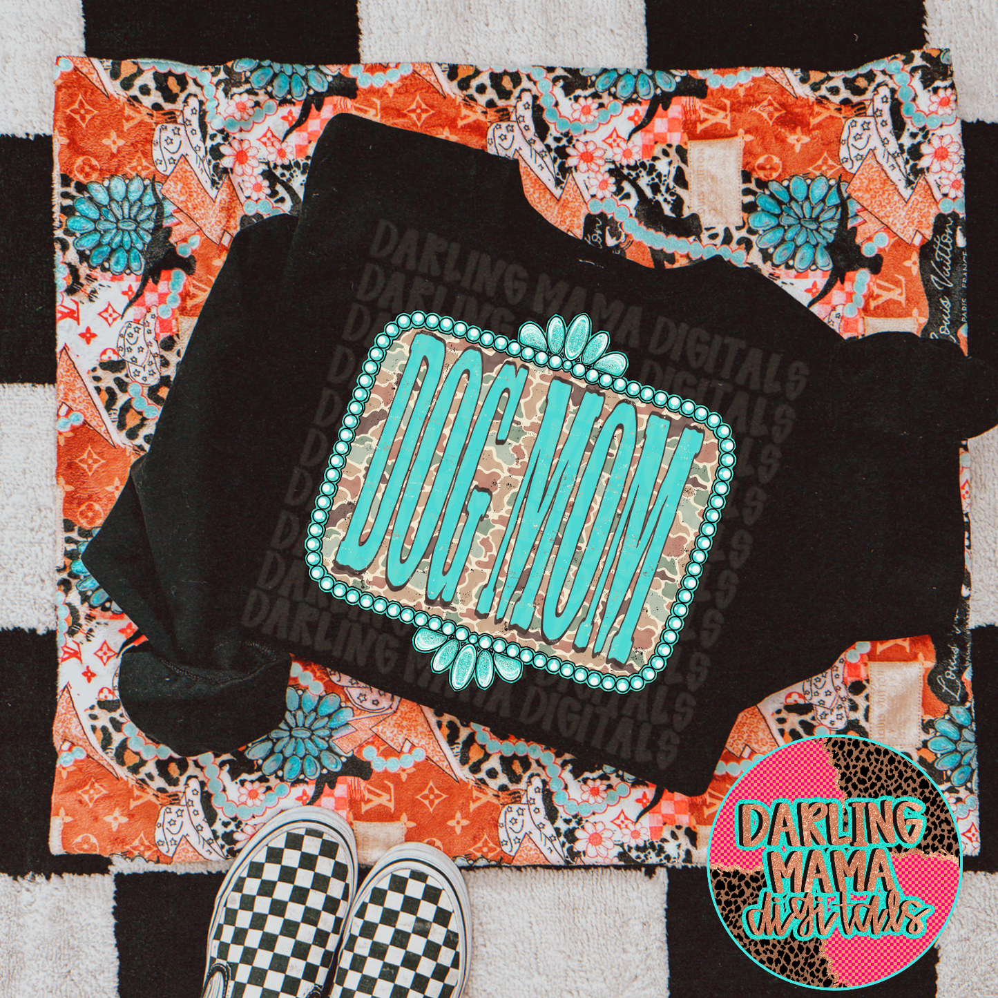 Light Duck Camo Western Frame Dog Mom