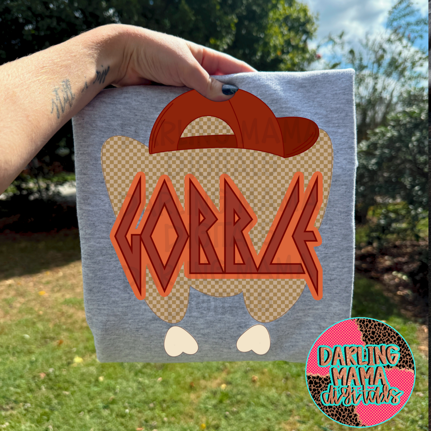 Gobble Maroon Checkered Turkey