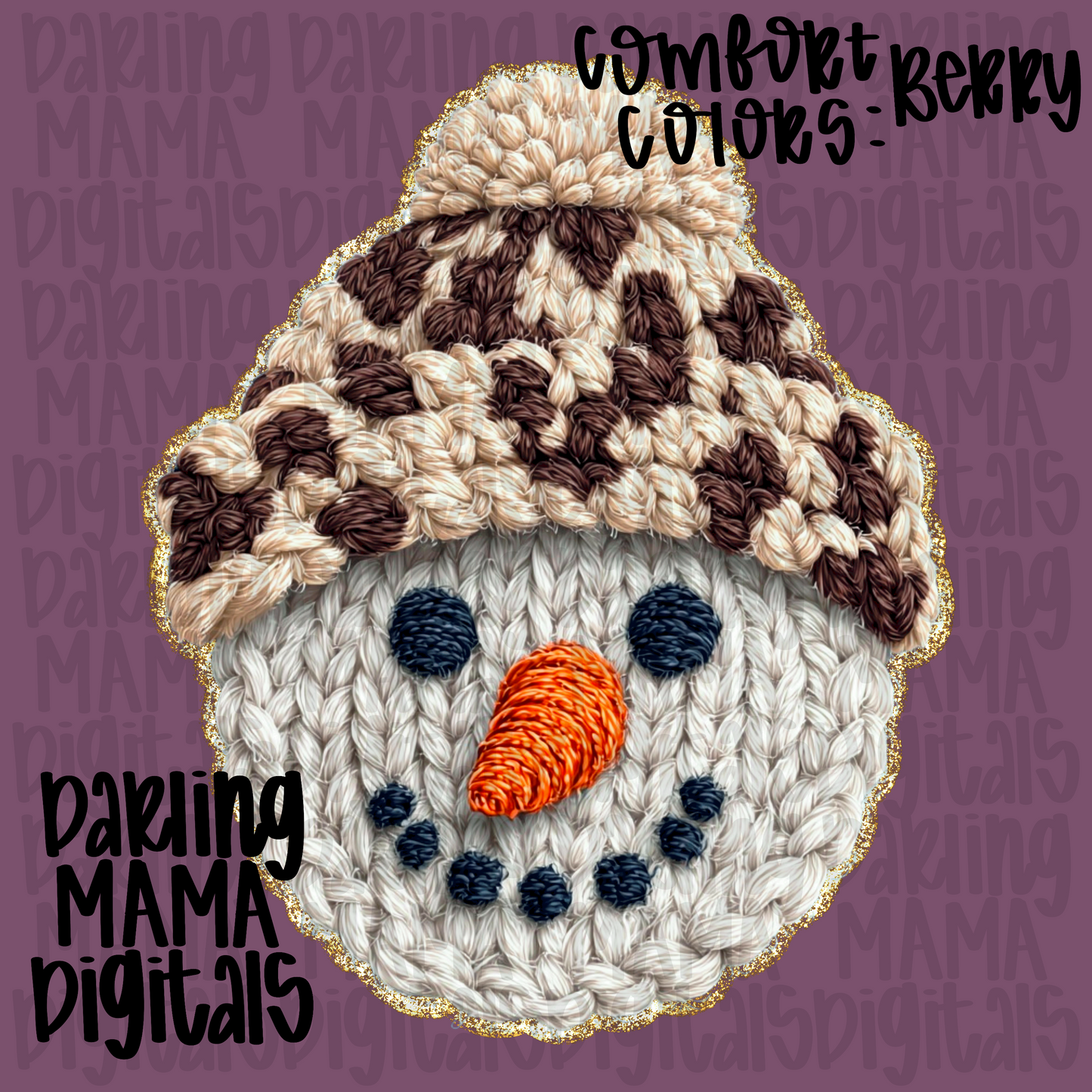 LIMITED yarn texture cheetah snowman