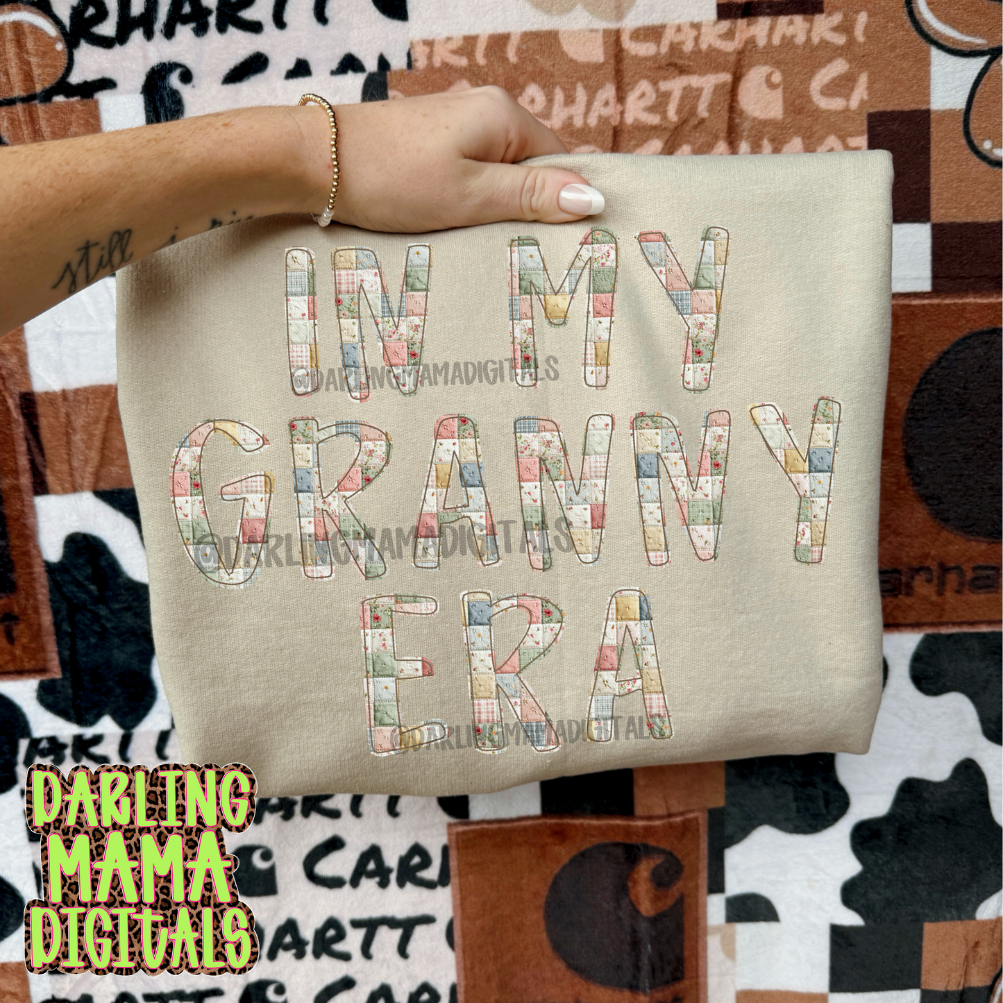 Faux embroidery patchwork in my granny era