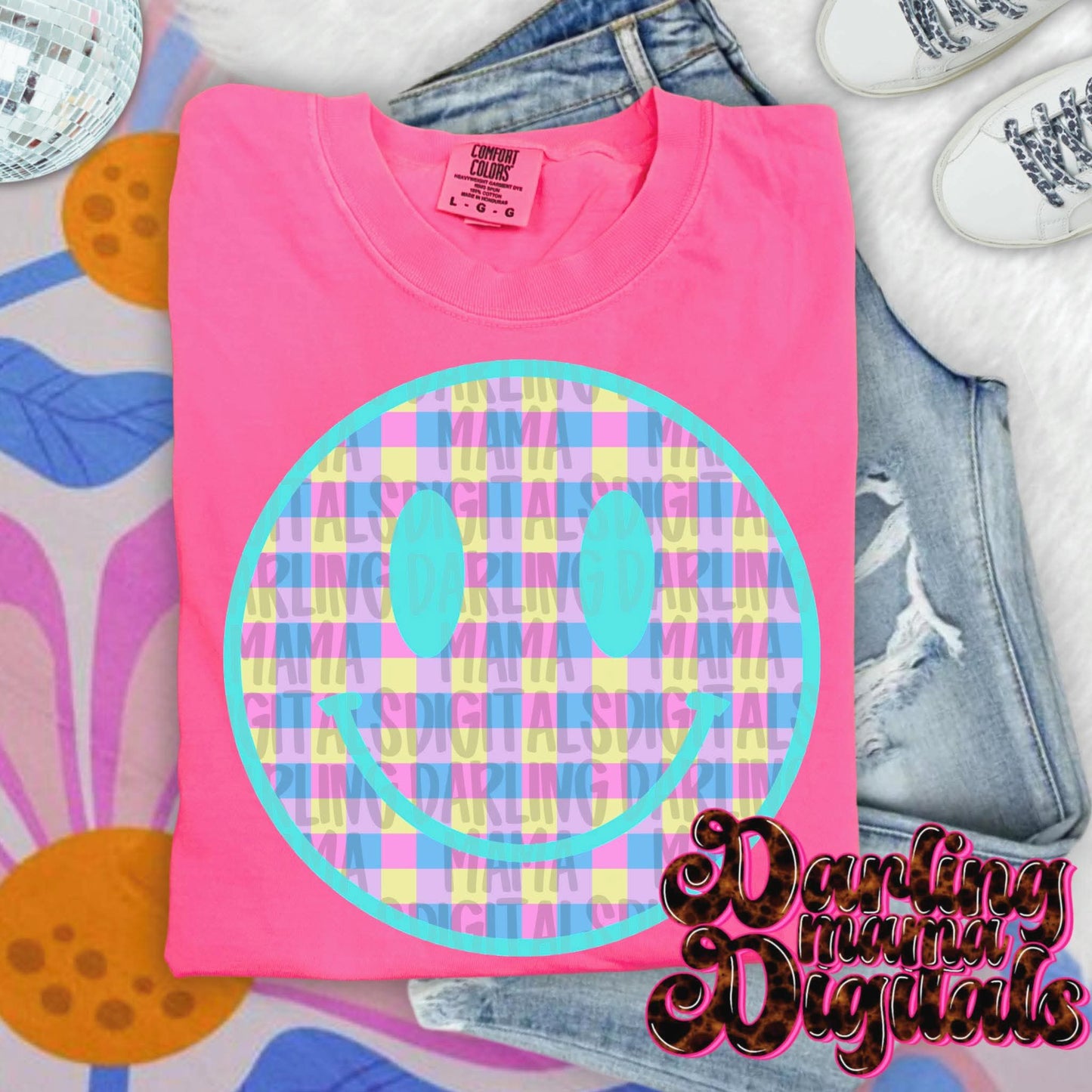 Pastel Checkered Smiley