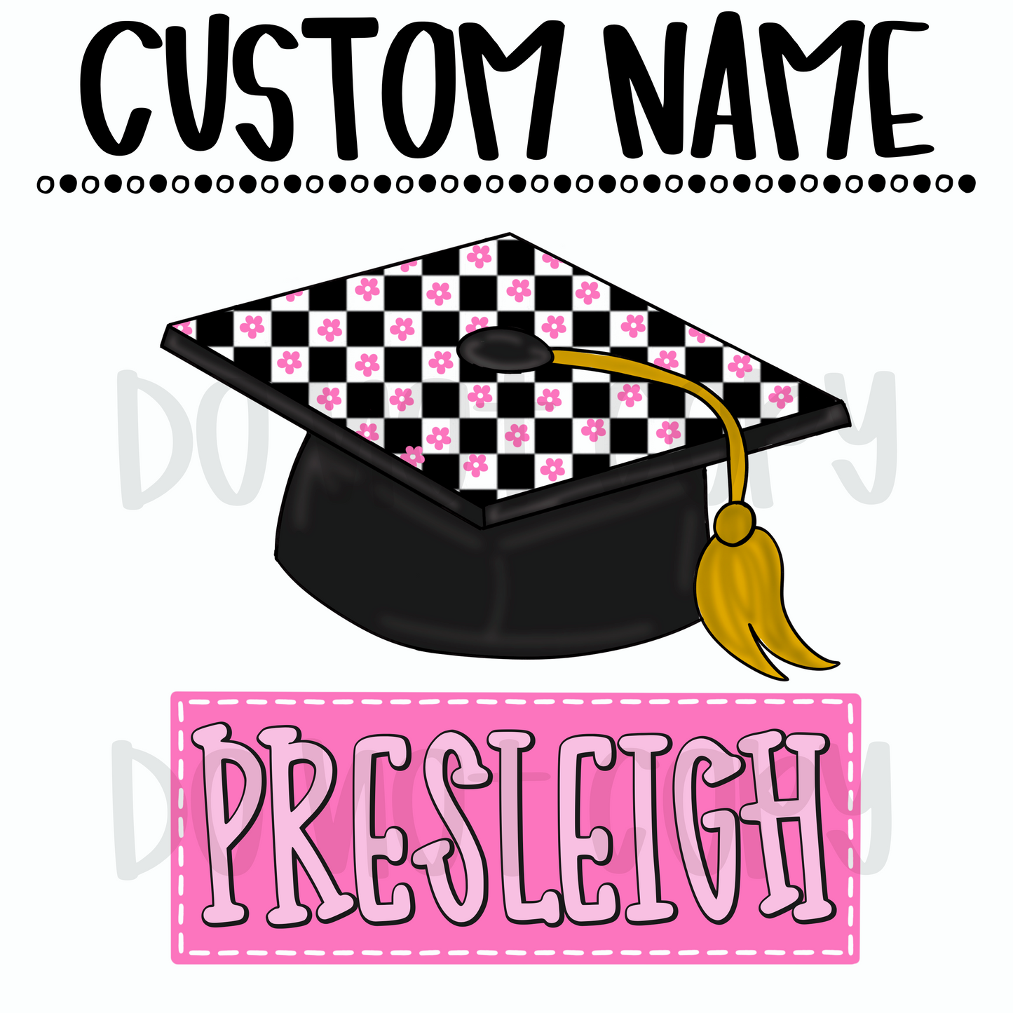 Girls grad cap Custom name