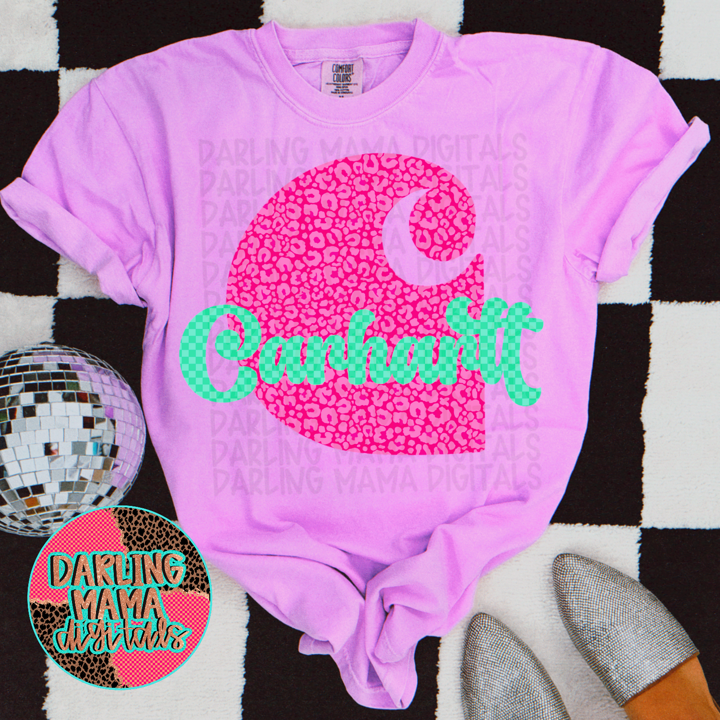 Neon Pink cheetah checkered CH