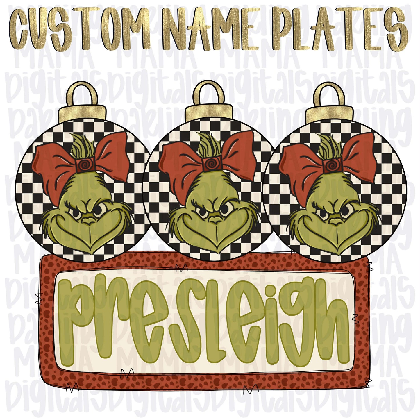 Green man checkered ornament custom