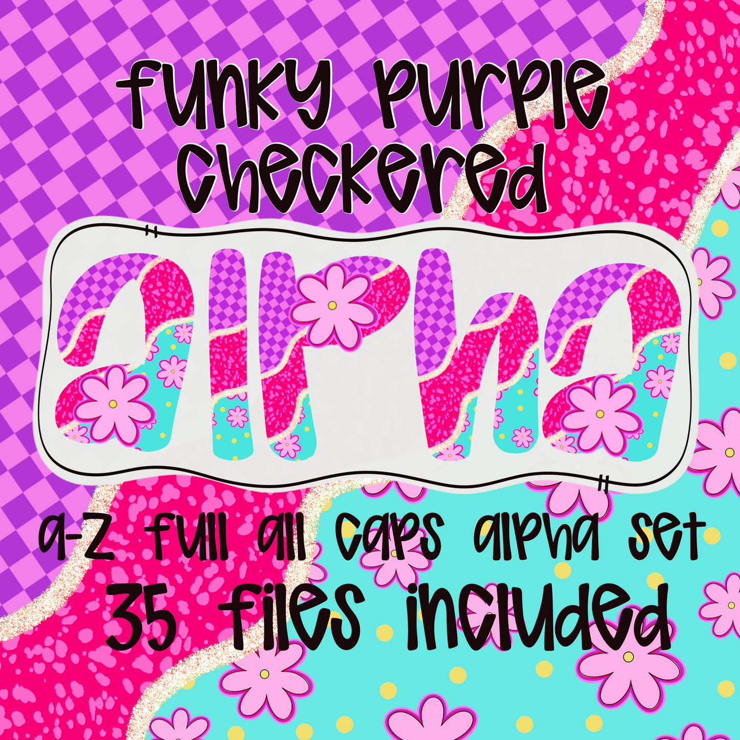 Funky Purple Checkered Aplha