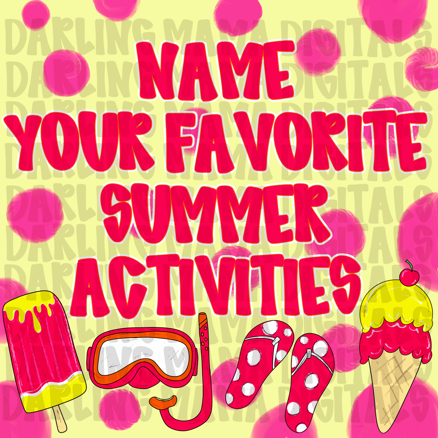 Name your Favorite Summer Activities Engagement Post