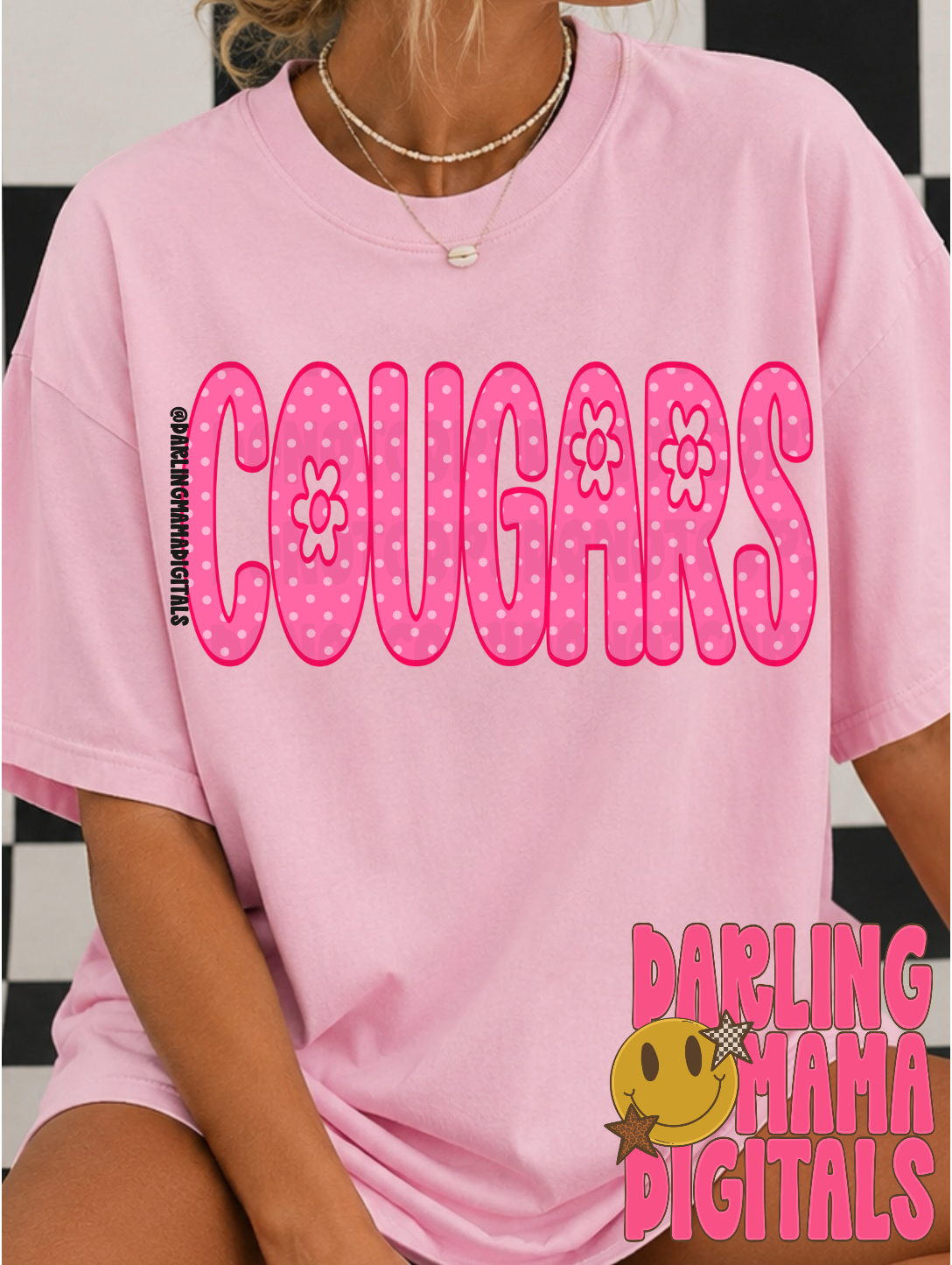 Pink dotted flower cougars