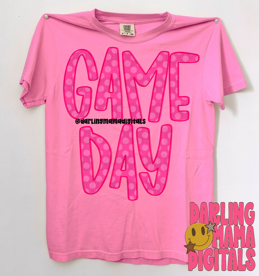 Pink polka dot game day
