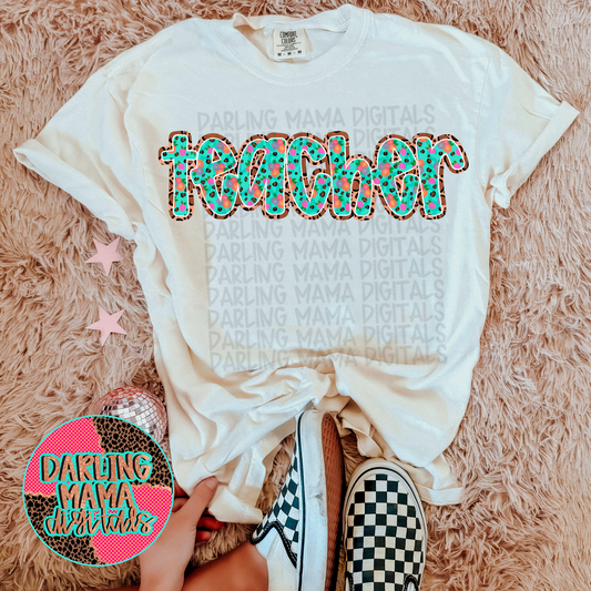 Hand Painted Floral Cheetah Teacher