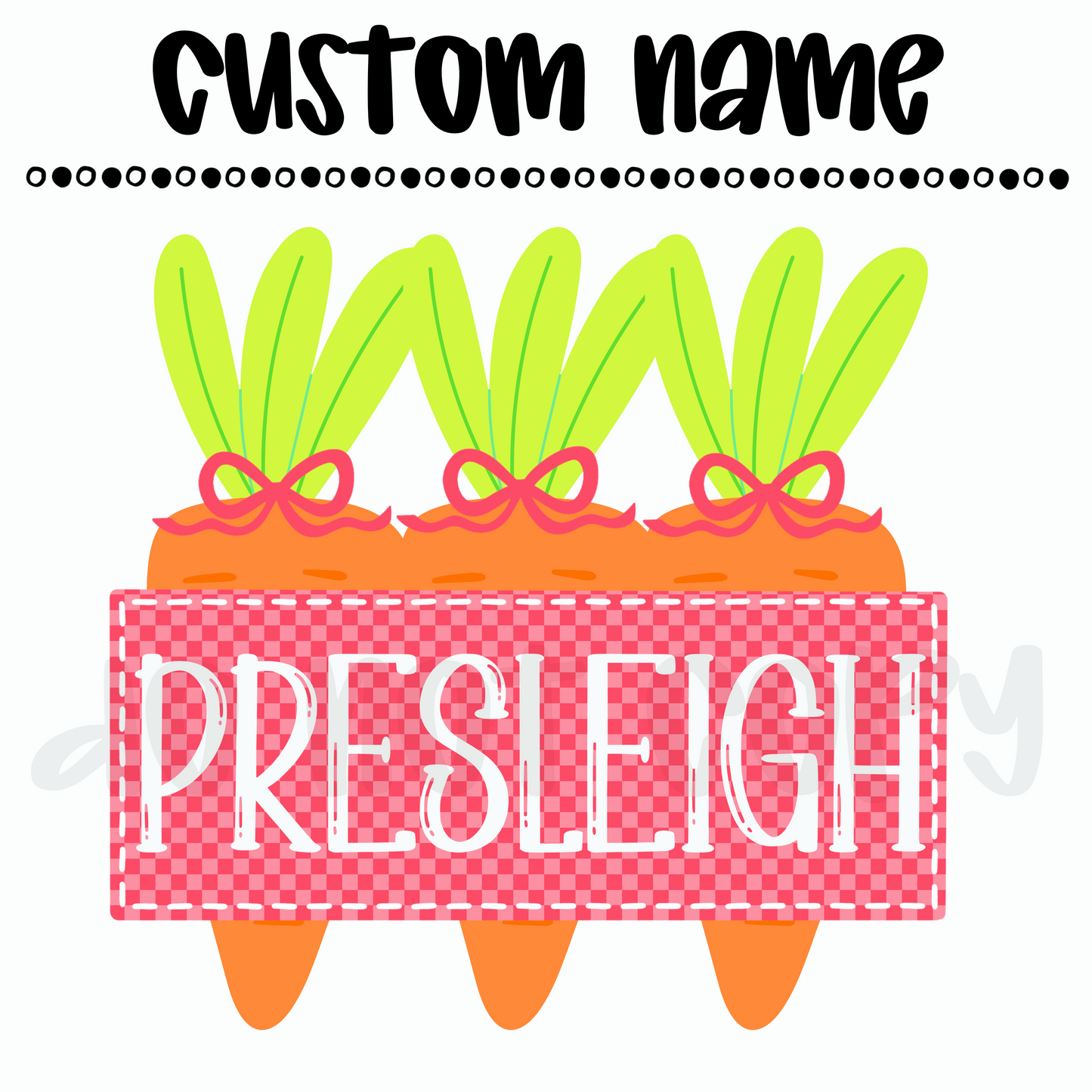 Custom Girls Checkered Easter Carrots