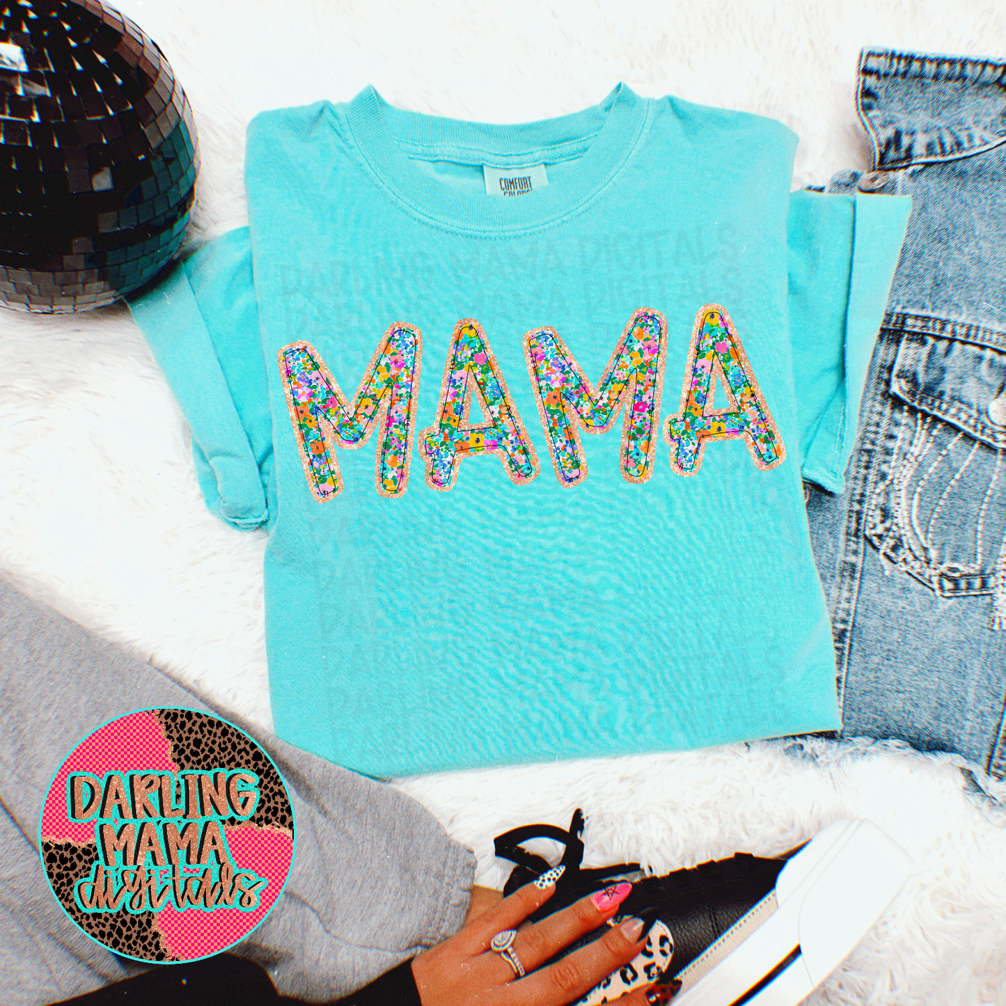 Ditsy Floral Glitter Mama
