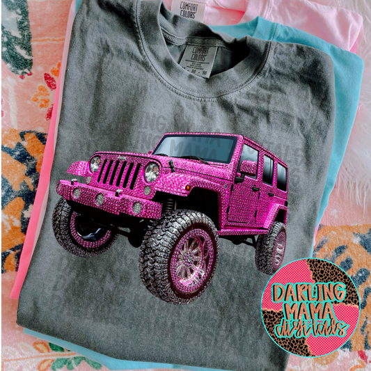 Pink Rhinestone Jeep