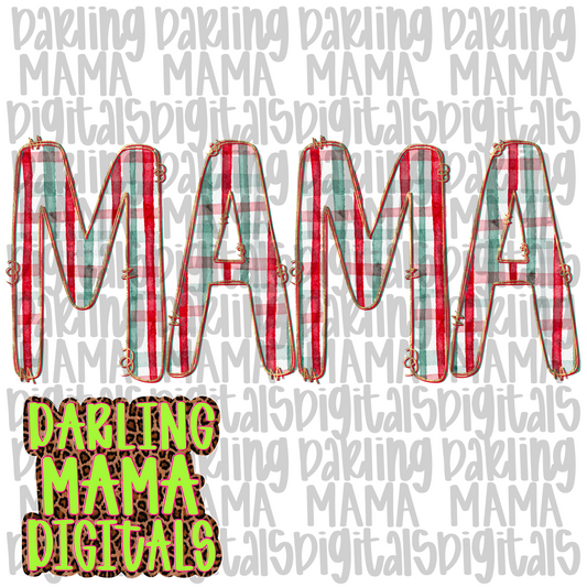 Christmas plaid mama