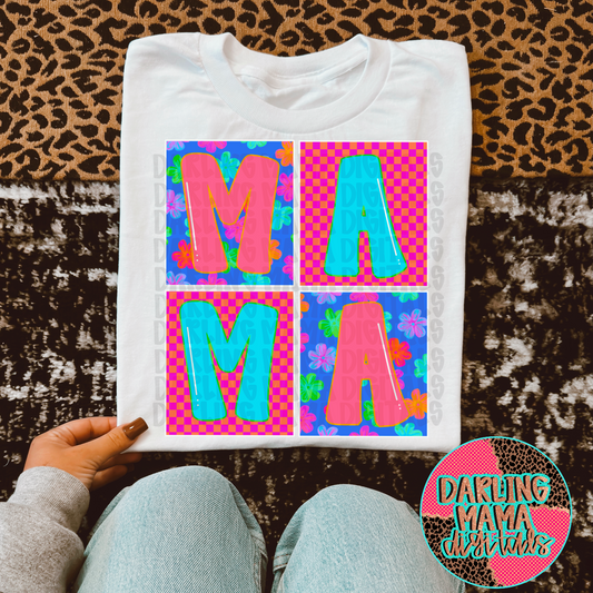 Neon Summer Floral Square Mama
