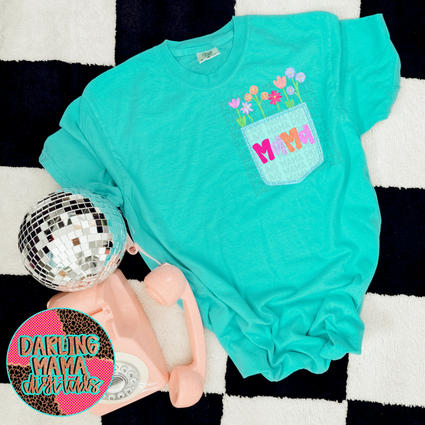 Hand Painted Faux Mama Pocket