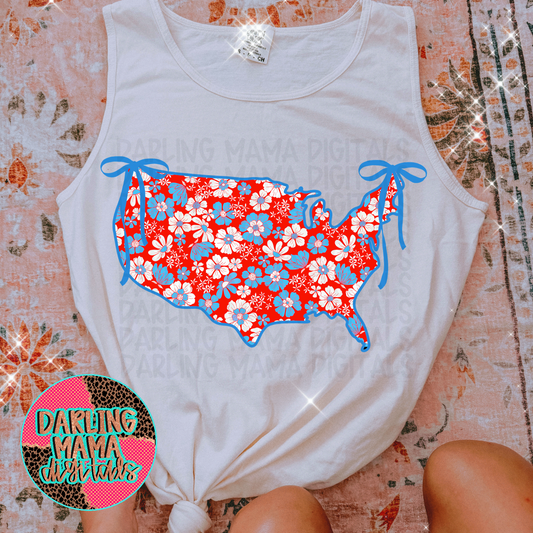 USA floral with bows