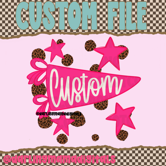 Custom pink pennant flag
