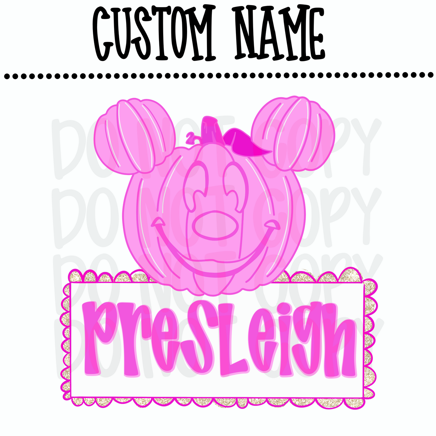 Pink Mickey Pumpkin Custom Name