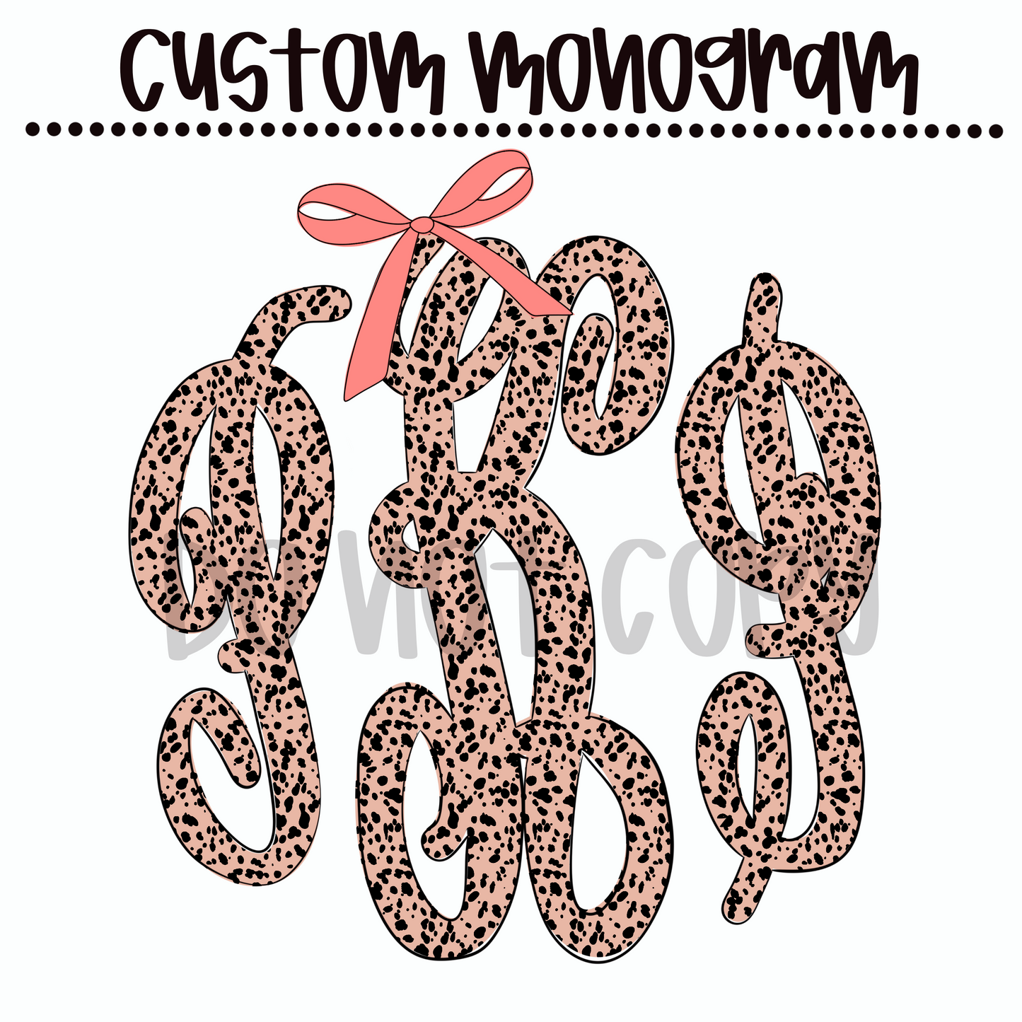 Dalmatian Bow Script Custom Monogram