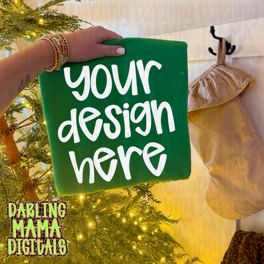 Irish Green sweatshirt Christmas tree and stocking