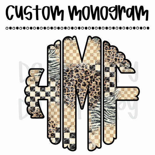 Blotchy Print Custom Monogram