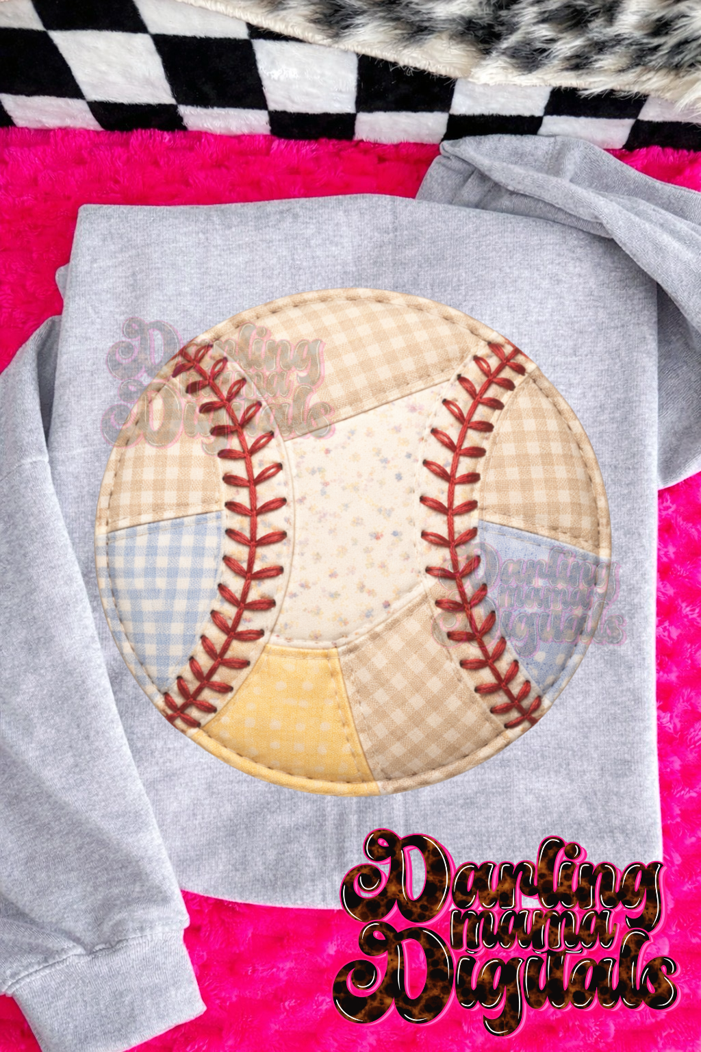 Faux quilted baseball