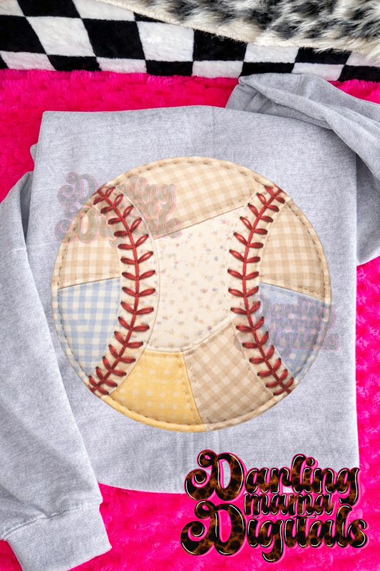 Faux quilted baseball