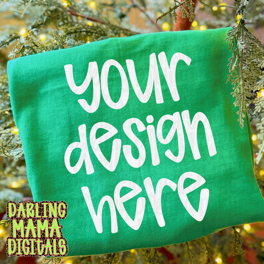 Flat lay Irish green Christmas tree