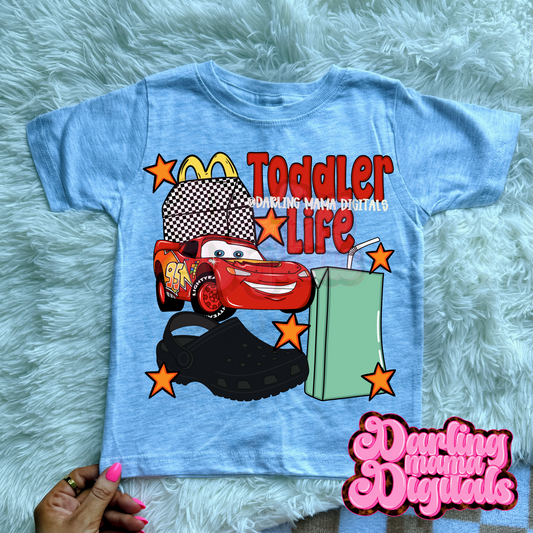 Toddler life red race car