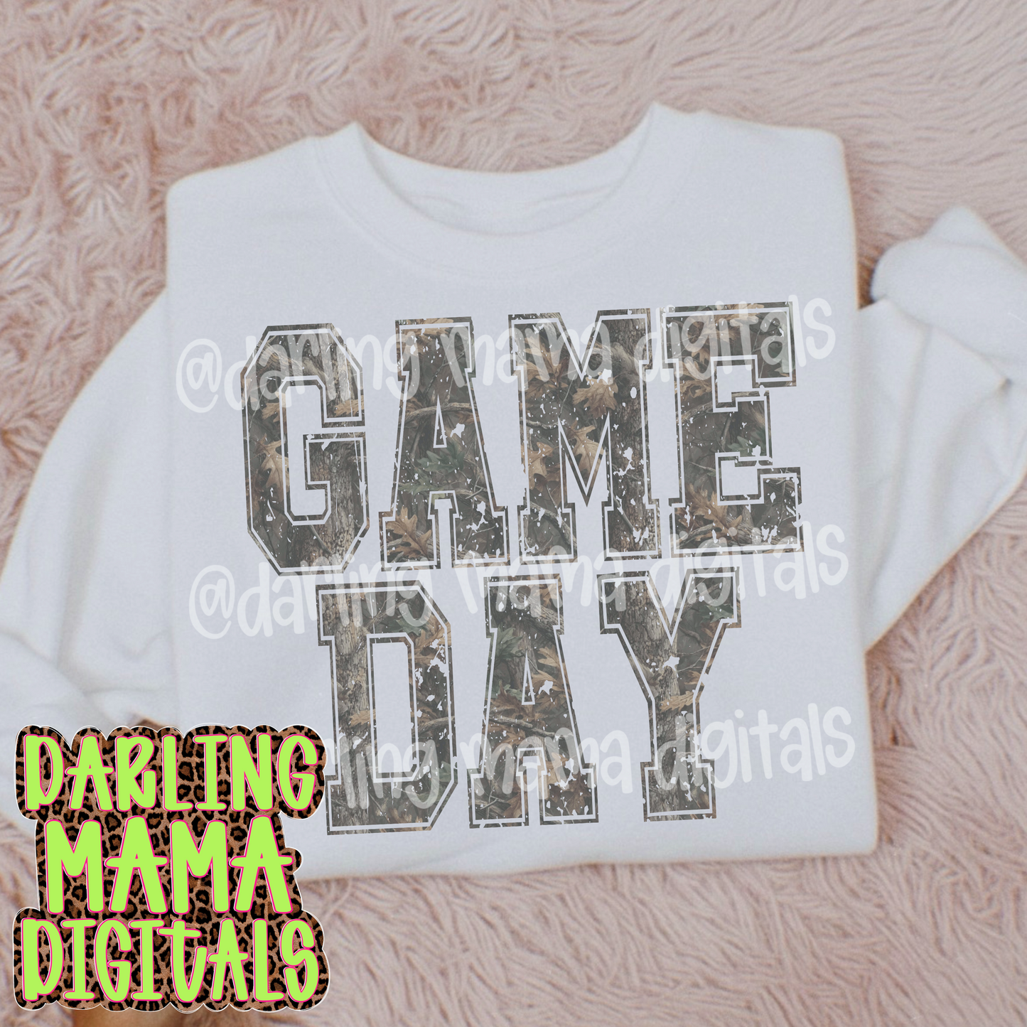 Distressed camo game day