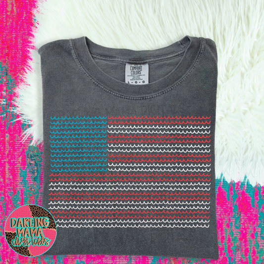 Squiggle American Flag