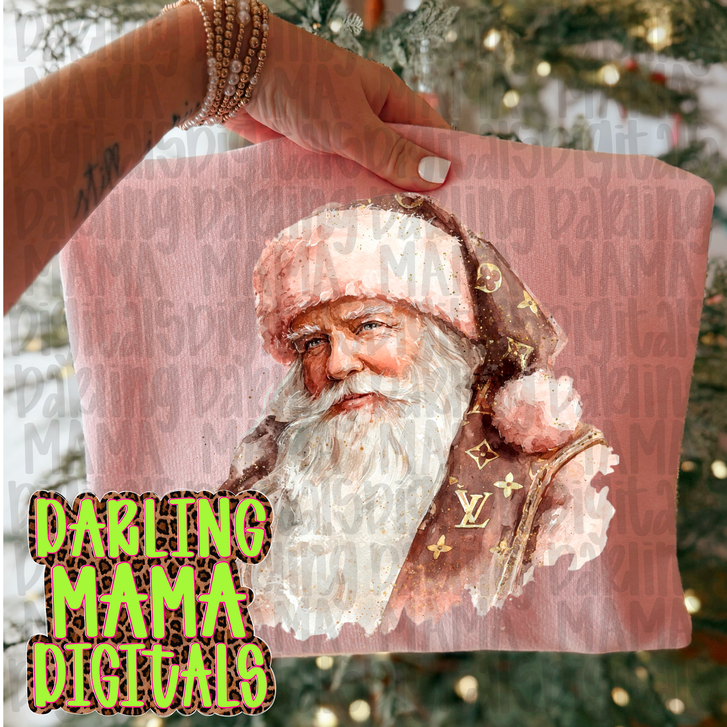 Boujee brown and pink Santa