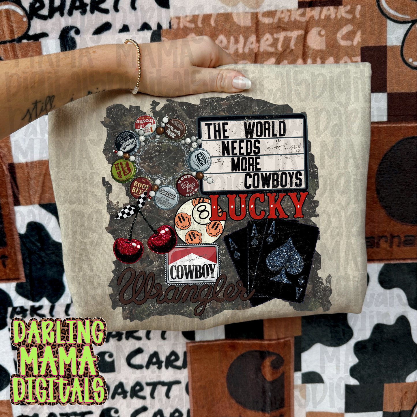 Western Collage Camo background