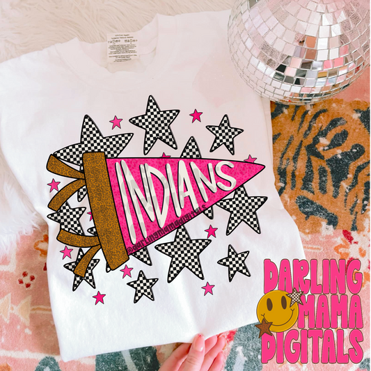 Preppy pennant flag Indians