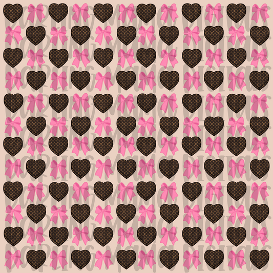 Boujee Valentine Heart and Bow Seamless File