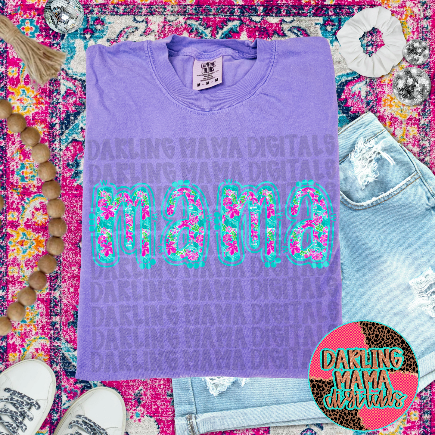 Bright Paisley Doodle Mama