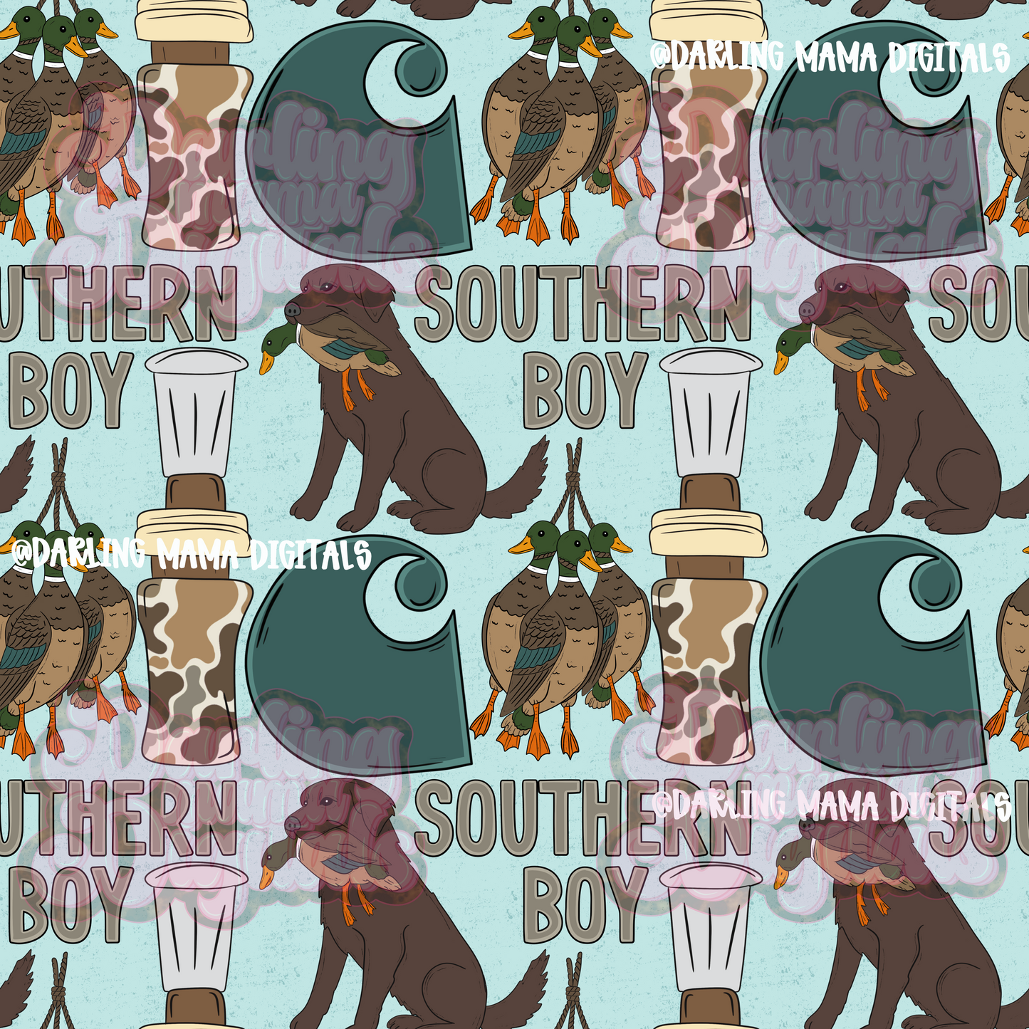 Southern boy duck dog seamless