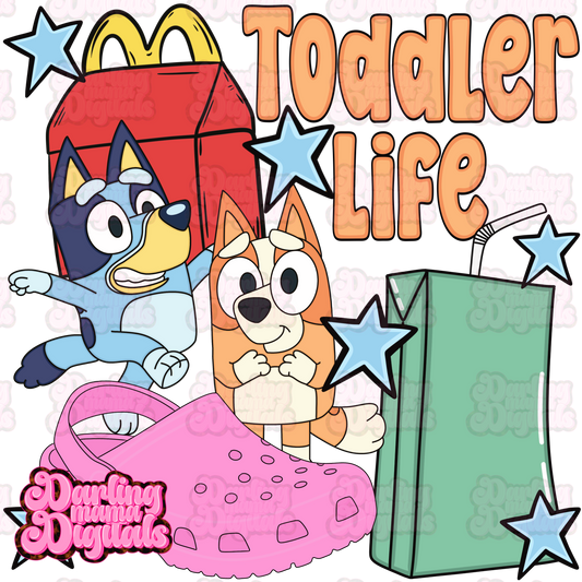Toddler life girl blue dog