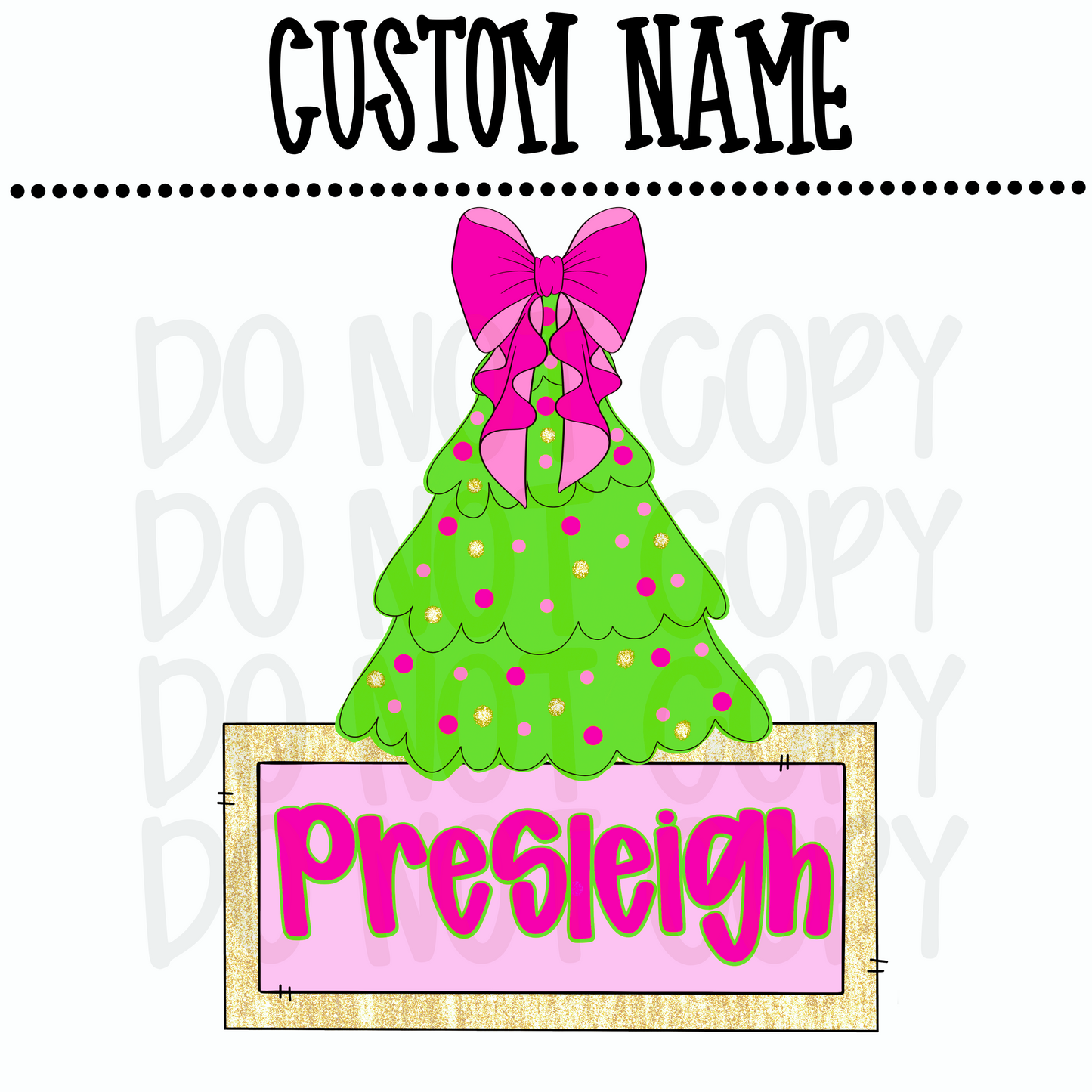 Custom glitter Christmas tree