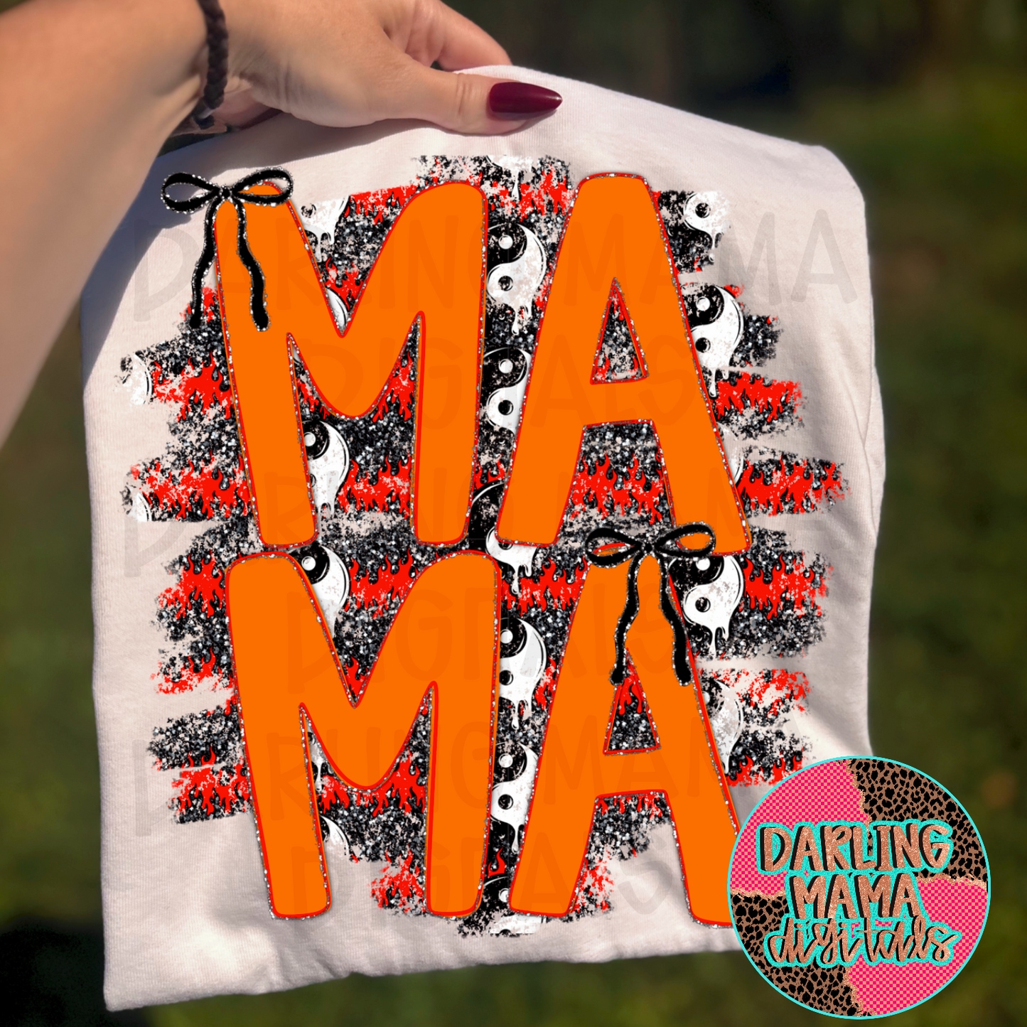 Orange and red yin yang mama