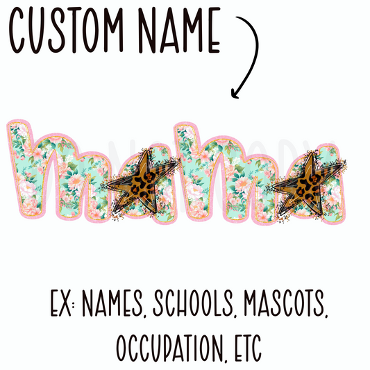 Custom Floral Cheetah Star Name