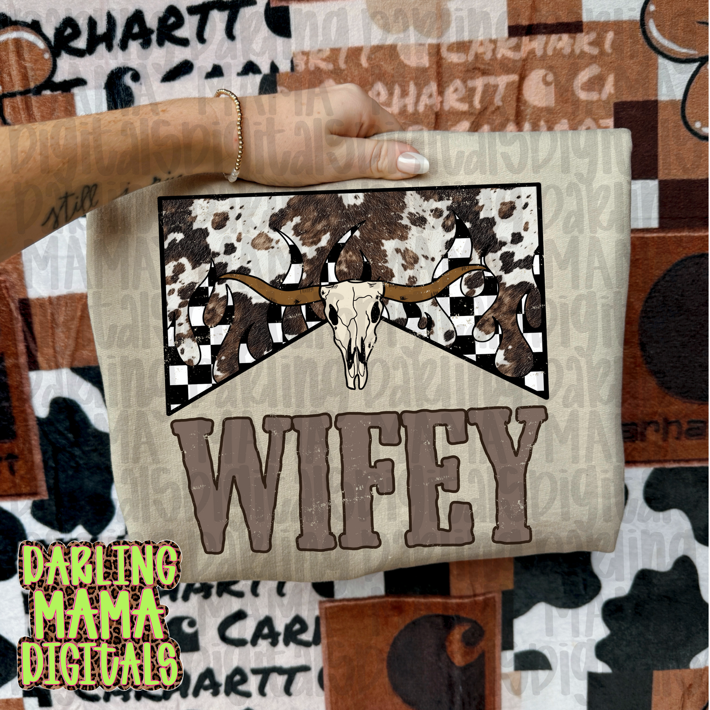 Western Cow print/checkered wifey