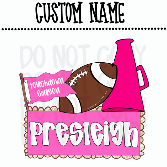 Custom Pink Football Name