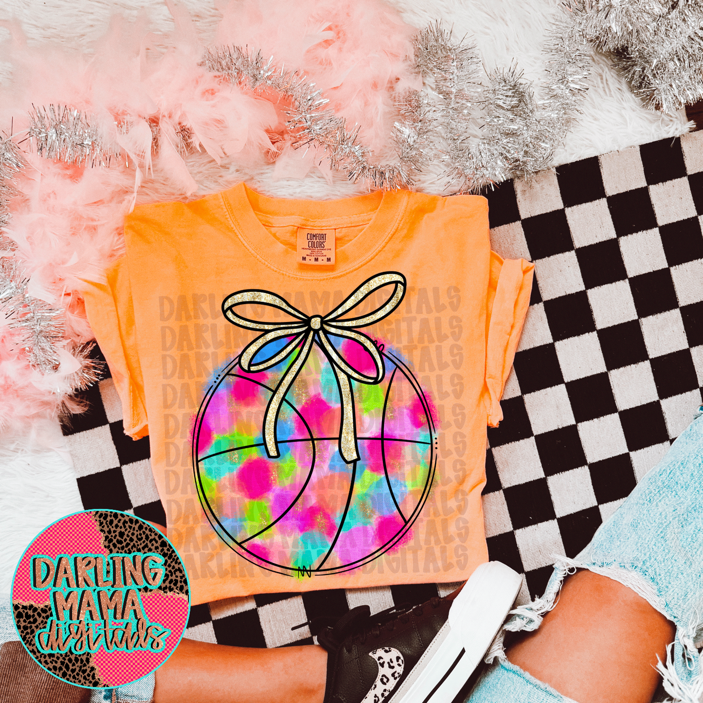 Neon Paint Glitter Basketball