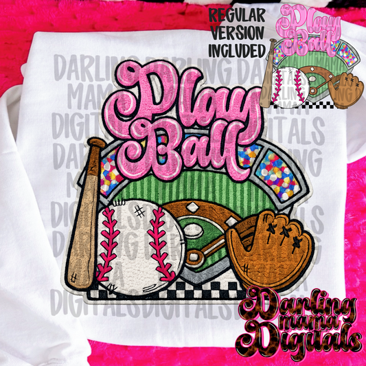 Faux patch play ball baseball 2 PNG