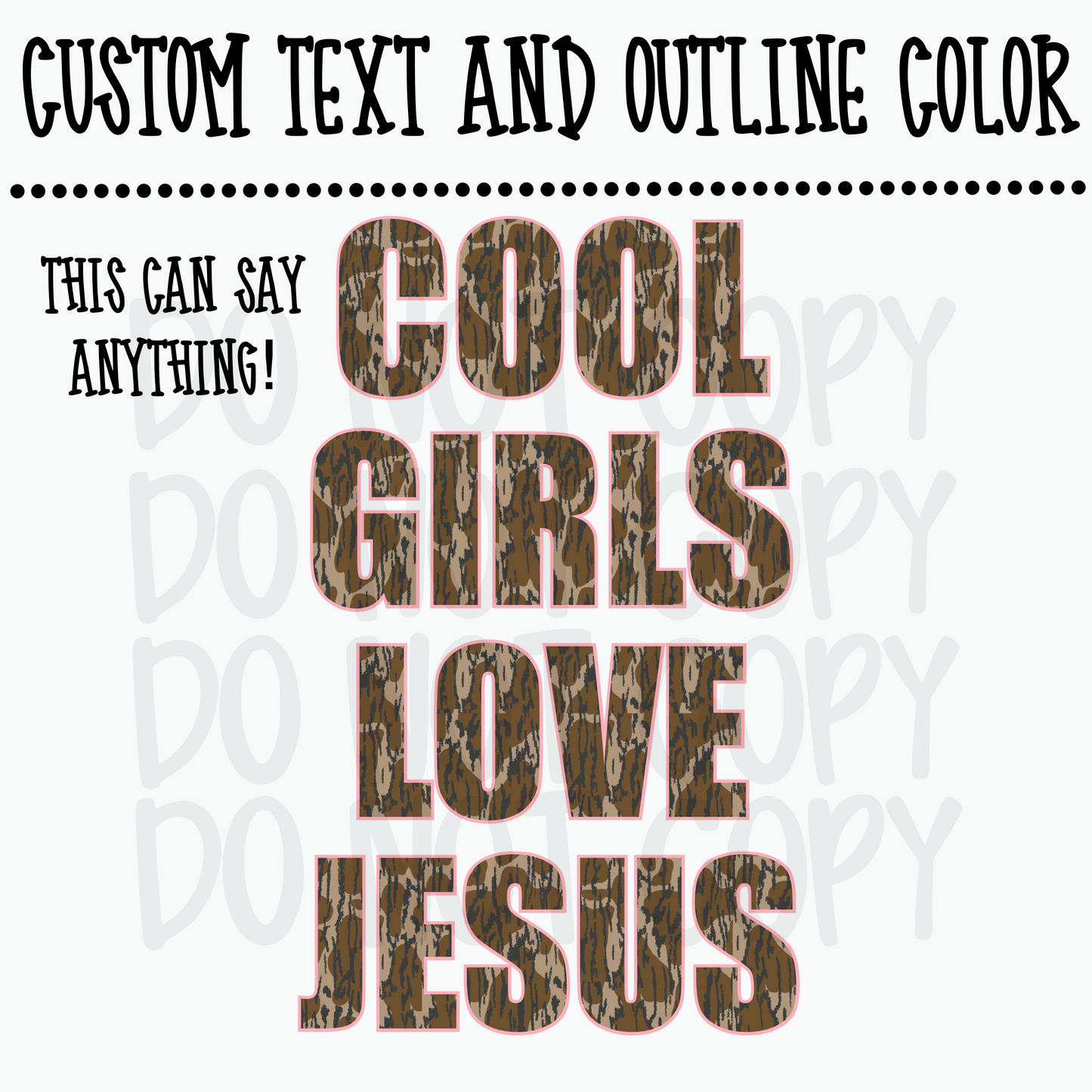 Custom bottomland camo text